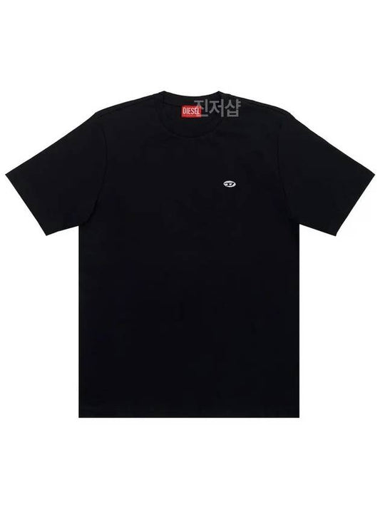 T Just Doval PJ Oval D Patch Short Sleeve T Shirt Black - DIESEL - BALAAN 2