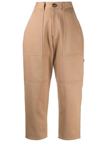 Tailored Crop Straight Pants Beige - AMI - BALAAN 1