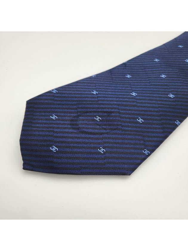 Men s tie silk CC logo navy AAA053 - CHANEL - BALAAN 5