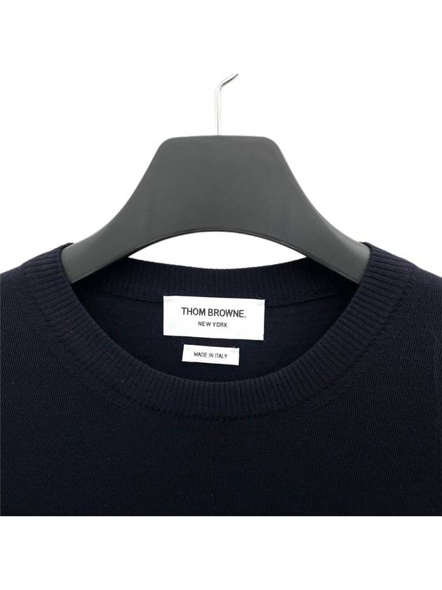 4 Bar Stripe Classic Wool Knit Top Navy - THOM BROWNE - BALAAN 4