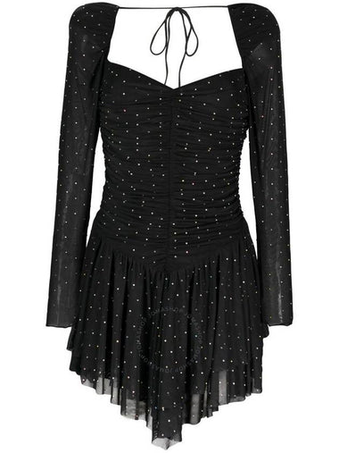 Rotate Rhinestone-Embellished Ruffle Mesh Mini Dress, Brand Size 34 (US Size 0) - ROTATE - BALAAN 1