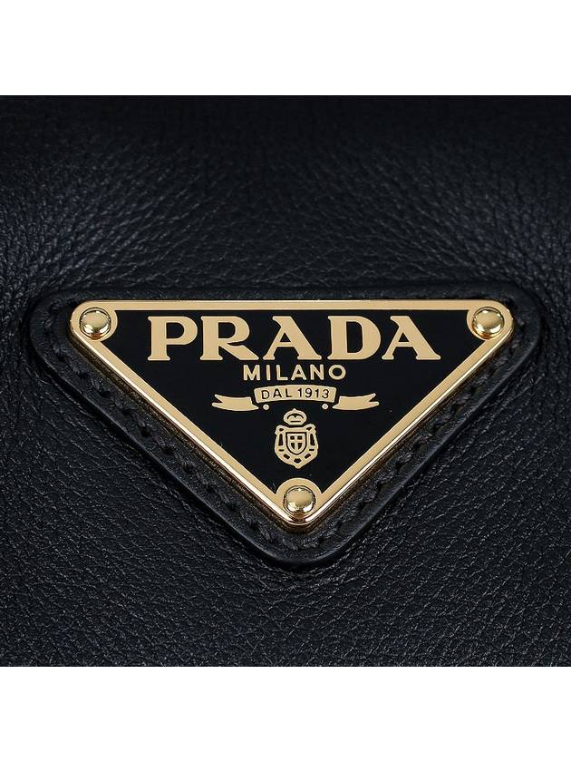 Large Leather Shoulder Bag Black - PRADA - BALAAN 7