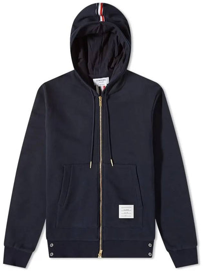 Center Back Stripe Cotton Zip Up Hoodie Navy - THOM BROWNE - BALAAN 2