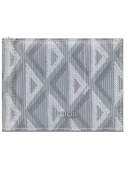 CD Diamond Canvas Money Clip Half Wallet Grey - DIOR - BALAAN 1