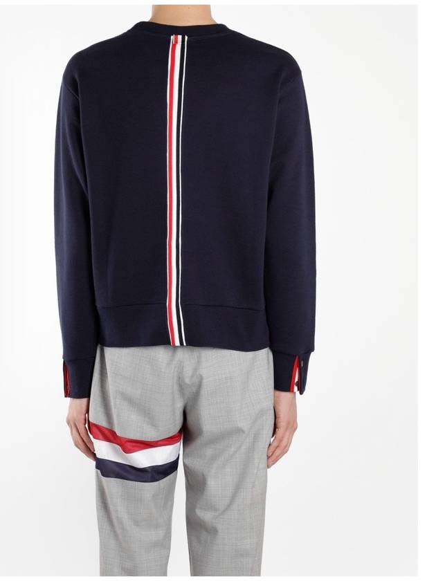 Center Back Stripe Crewneck Sweatshirt Navy - THOM BROWNE - BALAAN 4