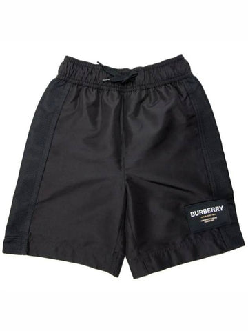 Kids Women Logo Patch Mesh Short Pants Black 8066649 - BURBERRY - BALAAN 1