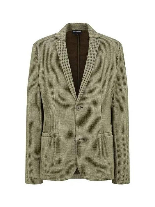 Men s no cheat lapel textured single jacket green 270442 - EMPORIO ARMANI - BALAAN 1