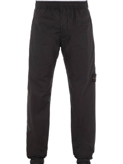 Men's Compass Patch Light Stretch Cotton Canvas Track Pants Black - STONE ISLAND - BALAAN 2