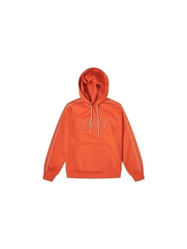 Neoprene Logo Drawstring Hoodie Coral - GUCCI - BALAAN 2