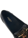 FF O Rock Fabric Leather Loafers Black Brown - FENDI - BALAAN 8