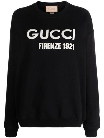 Logo Cotton Sweatshirt Black - GUCCI - BALAAN 1