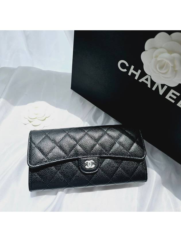 Classic long wallet caviar silver AP0241 - CHANEL - BALAAN 1