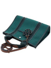 Small Twill Tory Tote Bag Green - TORY BURCH - BALAAN 5