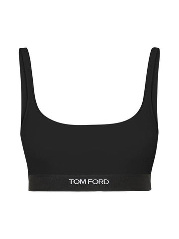 Signature Logo Tape Bra Black - TOM FORD - BALAAN 1