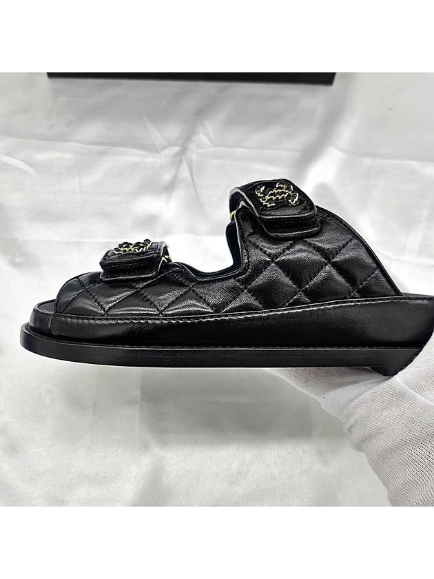 CC Logo Velcro Sandals Black - CHANEL - BALAAN 6