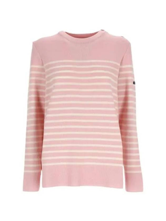 Women's Elbow Patch Stra Knit Top Pink - SAINT JAMES - BALAAN 2