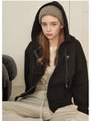 Women's Cheerleader Two-Way Zip Up Hoodie Black - MICANE - BALAAN 5