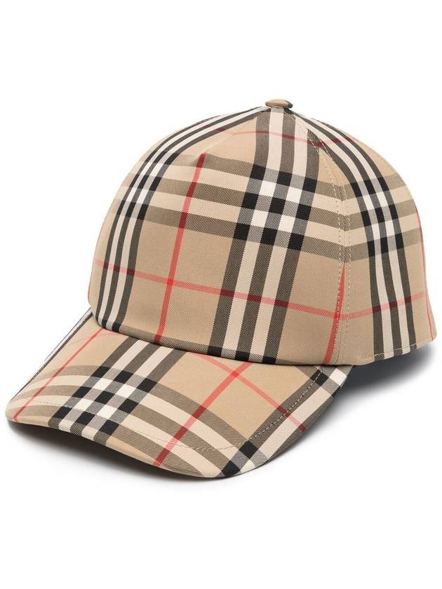 logo applique vintage check ball cap beige - BURBERRY - BALAAN 3