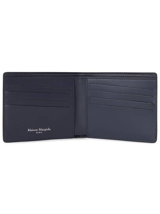 Stitched Bifold Leather Half Wallet Navy - MAISON MARGIELA - BALAAN 5