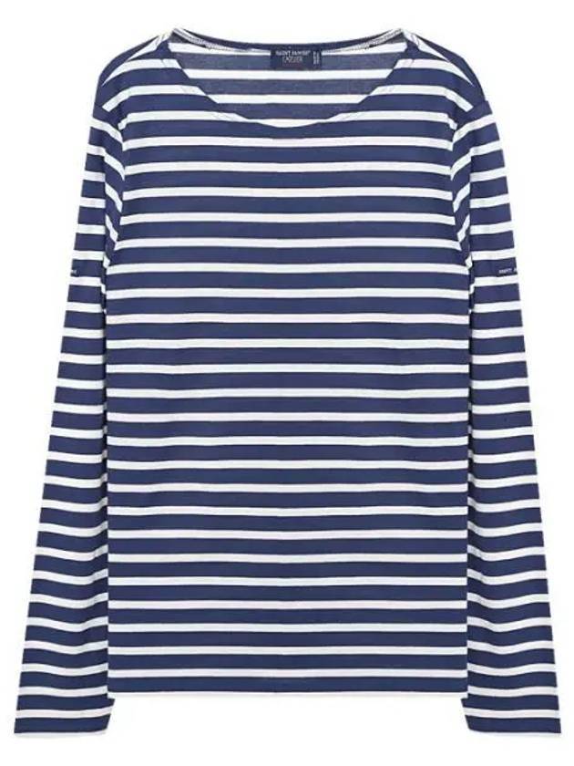 Minquiers Modern Stripe Long Sleeve T-Shirt Blue - SAINT JAMES - BALAAN 1