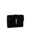 Matelasse Envelope Small Half Wallet Black - SAINT LAURENT - BALAAN 4