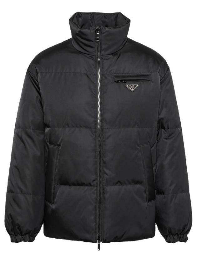 Medium-Length Re-Nylon Reversible Down Padded Jacket Black - PRADA - BALAAN 2