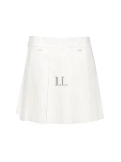 Mini Cotton Pleated Skirt White - MIU MIU - BALAAN 2