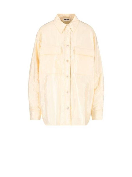 Women's Overshirt Long Sleeve Shirt Pastel Yellow - JIL SANDER - BALAAN 1