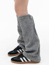 Ribbon Ribbed Boucle Leg Warmers Grey - HIGH SCHOOL DISCO - BALAAN 2