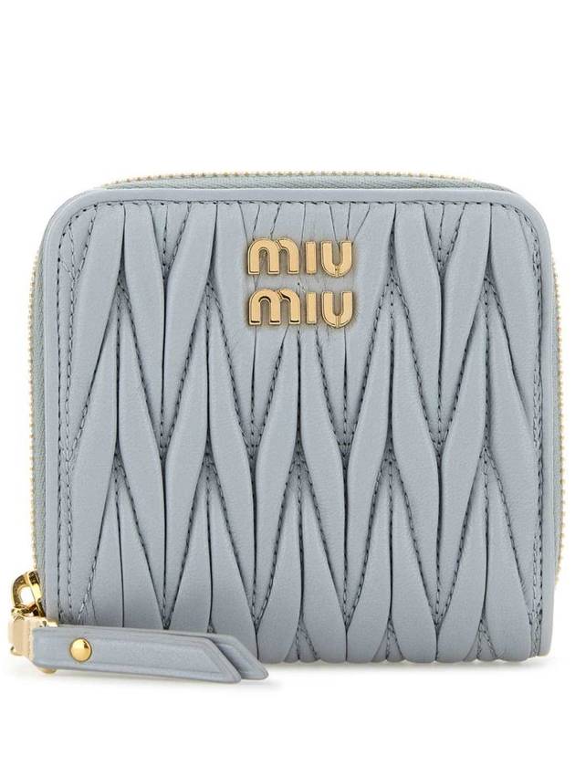 Matelasse Logo Zip Around Half Wallet Cornflower Blue - MIU MIU - BALAAN 2