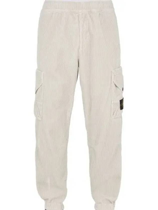 Corduroy Cotton Cargo Straight Pants Plaster - STONE ISLAND - BALAAN 2