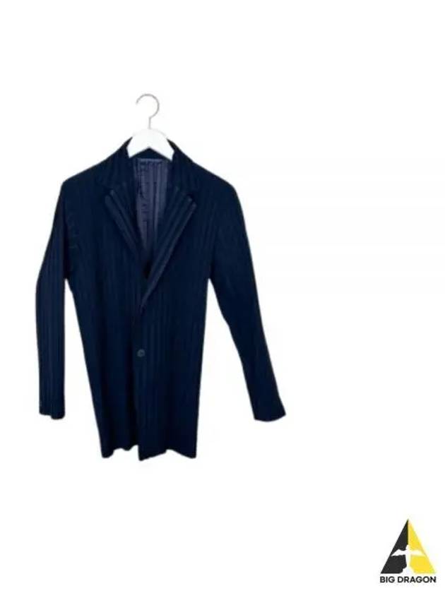 Box Pleated Ensemble Jacket Navy - ISSEY MIYAKE - BALAAN 2