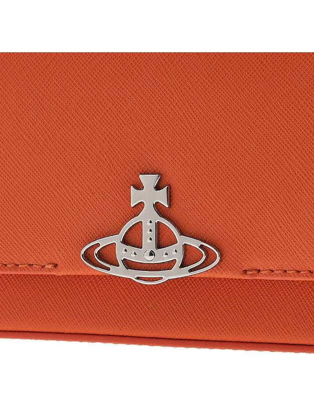 Hazel Logo Plaque Small Leather Shoulder Bag Orange - VIVIENNE WESTWOOD - BALAAN 7