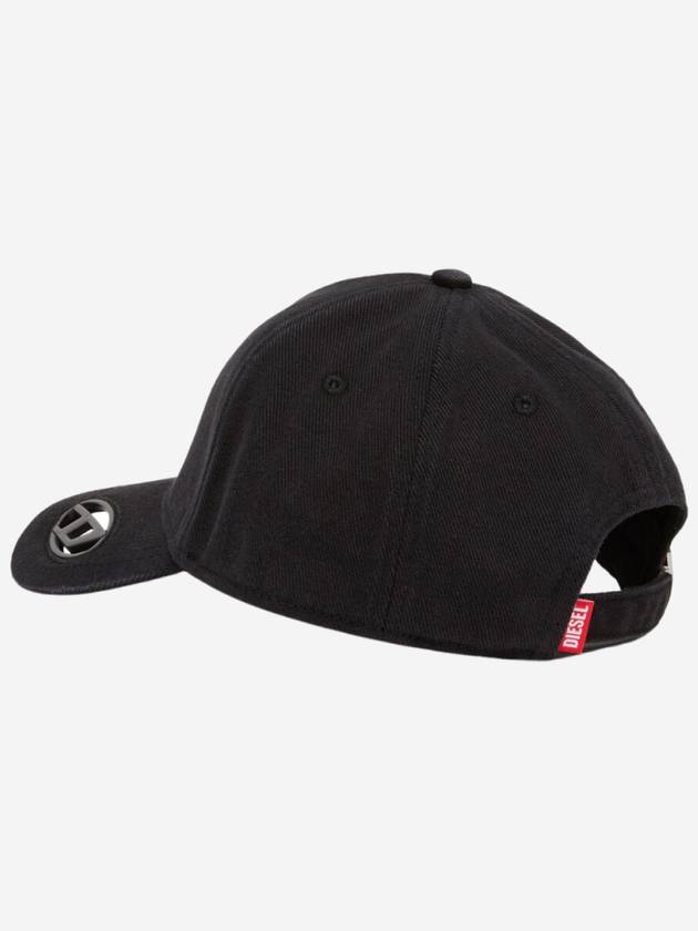 Logo Decorated Buckle Closure Cotton Baseball Ball Cap Black - DIESEL - BALAAN 3