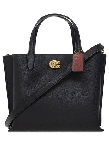 Willow Leather Tote Bag Black - COACH - BALAAN 1