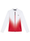 Halo Full Zip Mid Layer Zip Up Jacket White Red - J.LINDEBERG - BALAAN 6