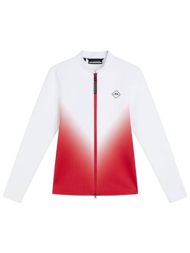 Halo Full Zip Mid Layer Zip Up Jacket White Red - J.LINDEBERG - BALAAN 6