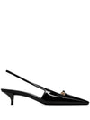 Women's Patent Blade Leather Slingback Heels Black - SAINT LAURENT - BALAAN 1