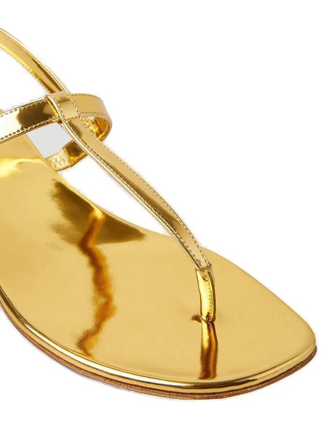 Metallic Leather Sandals Gold - BURBERRY - BALAAN 4