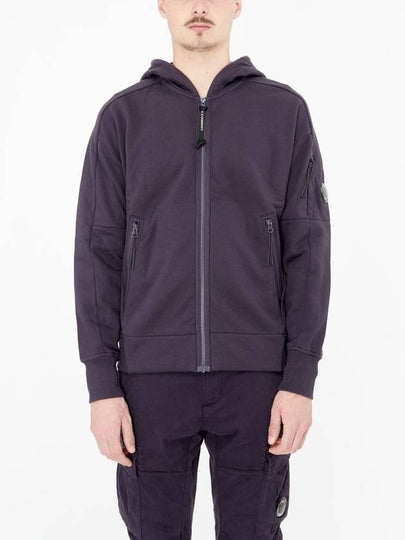 Diagonal Raised Fleece Hooded Jacket Purple - CP COMPANY - BALAAN 2