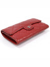 A31506 Red Lambskin Silver CC Logo Classic Flap Long Wallet 14th - CHANEL - BALAAN 4