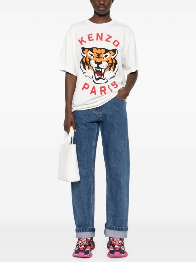 Lucky Tiger Short Sleeve T-Shirt White - KENZO - BALAAN 3