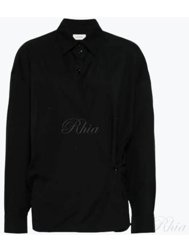 Straight Collar Twisted Shirt Black - LEMAIRE - BALAAN 2