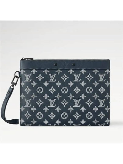 Men's Pochette To Go Monogram Shadow Leather Pouch Bag Ink Blue - LOUIS VUITTON - BALAAN 2