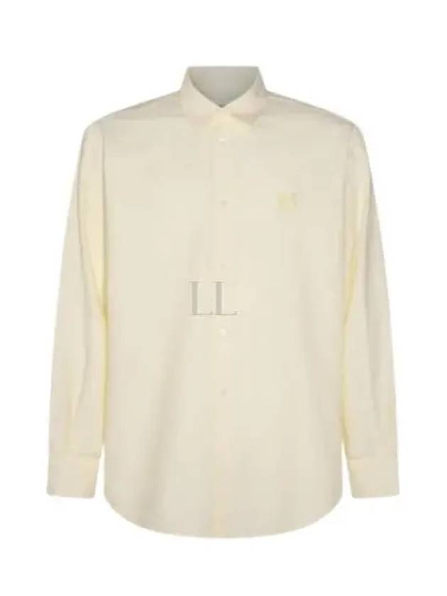 Contour Fox Head Embroidery Cotton Long Sleeve Shirt Yellow - MAISON KITSUNE - BALAAN 2