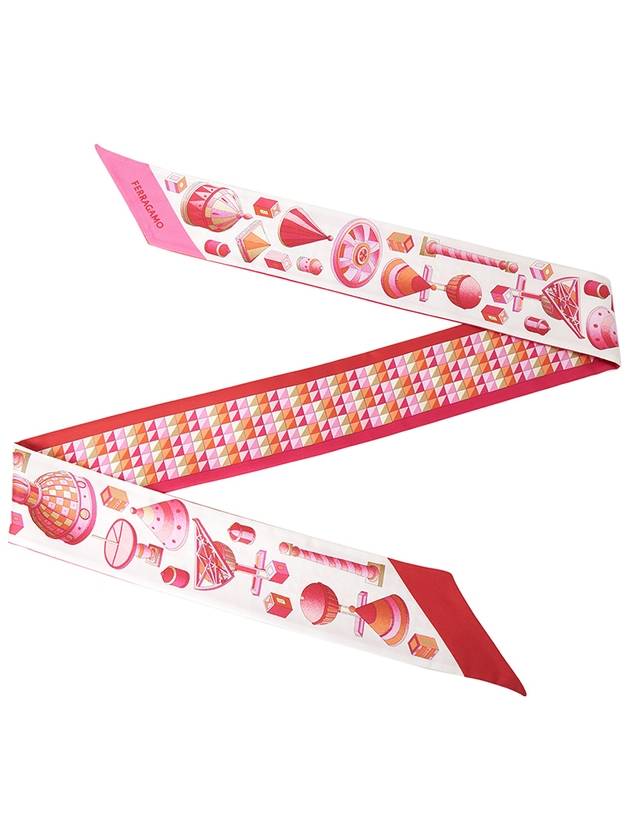 Nadir Print Scarf Pink - SALVATORE FERRAGAMO - BALAAN 4