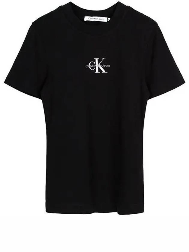 Monologo Short Sleeve T-Shirt Black - CALVIN KLEIN - BALAAN 2