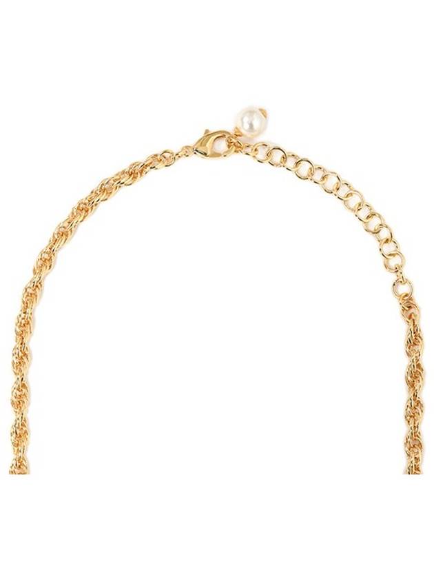 Gold Pink CC Crystal Pearl Necklace ABA044 - CHANEL - BALAAN 3