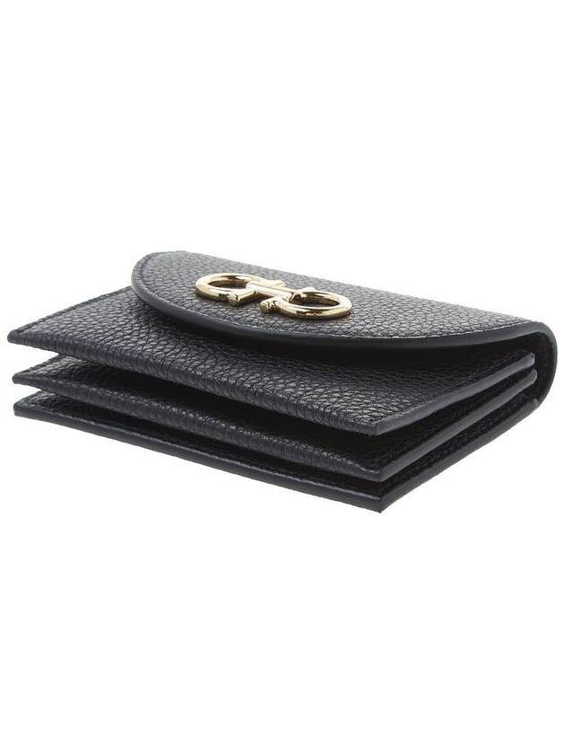 Gancini Compact Card Wallet Black - SALVATORE FERRAGAMO - BALAAN 8