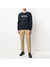 Men's VPC Logo Print Crew Neck Sweatshirt Navy - A.P.C. - BALAAN 4